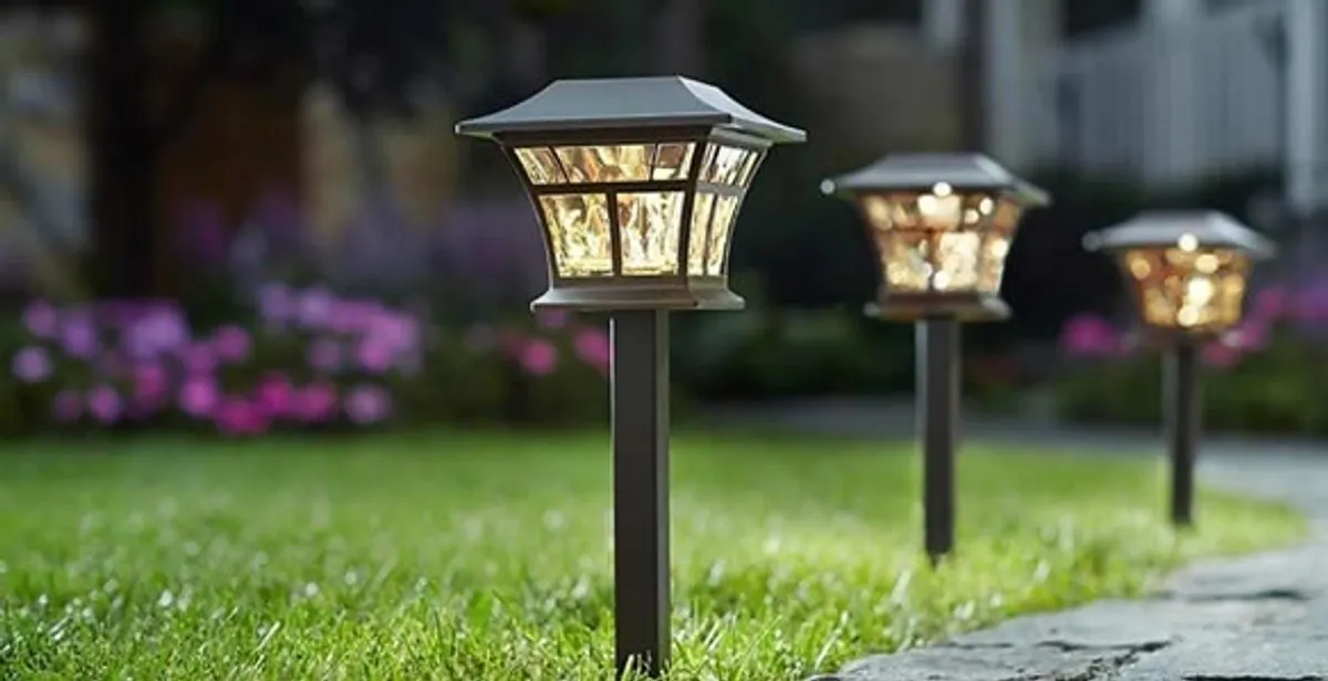 landscape lighting installation services with professionally installed pathway lights in Lancaster, PA