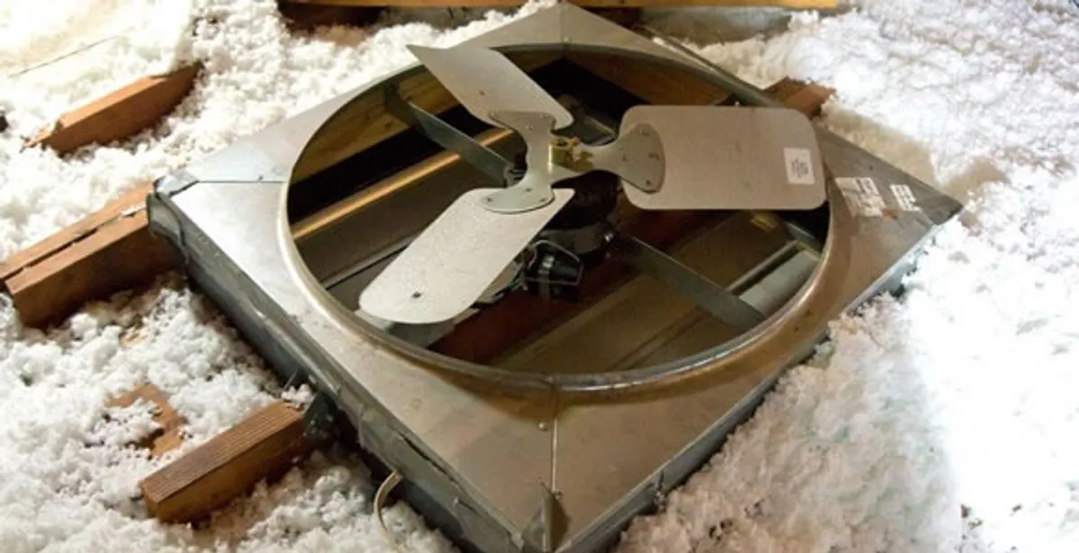 whole house fan installation services with attic-mounted ventilation unit in Lancaster, PA
